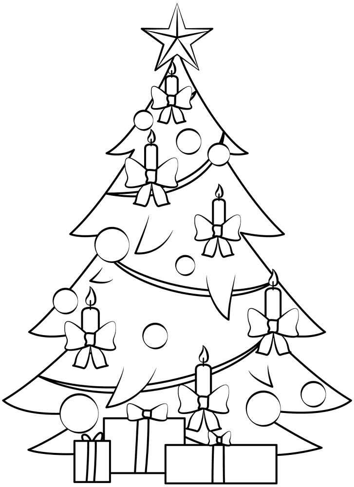 Christmas Tree Coloring Page Md (1) Coloring Page — Free Printable — free printable coloring page